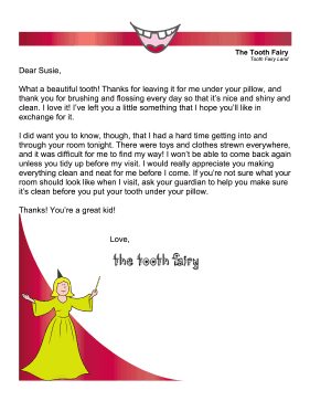 Tooth Fairy Letter Clean Your Room Warning