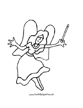 Fairy With Open Arms Coloring Page