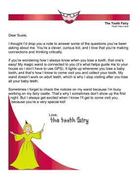 How Does Tooth Fairy Know Letter