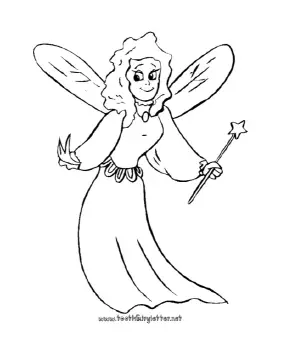 Smiling Fairy Coloring Page