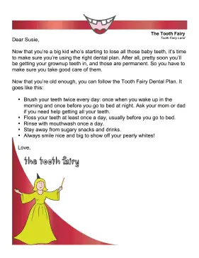 Tooth Fairy Letter — Dental Plan