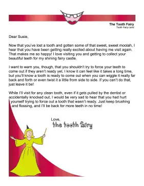 Tooth Fairy Letter Dont Force Tooth