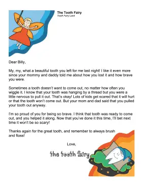 Tooth Fairy Letter — Good Job Bravery