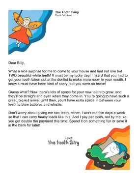 Tooth Fairy Letter Multiple Teeth