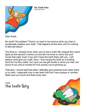 Tooth Fairy Letter No Tooth