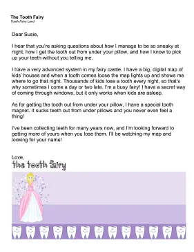 Tooth Fairy Letter Routine