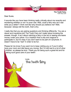 Tooth Fairy Letter Skeptical Kid