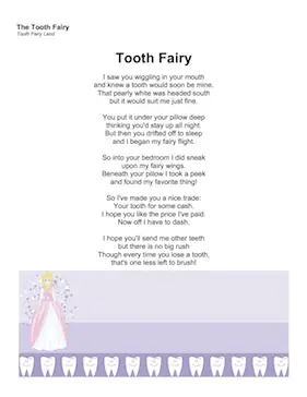 Tooth Fairy Poem