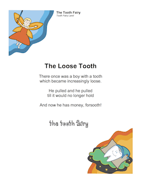 Tooth Fairy Poem for Boy