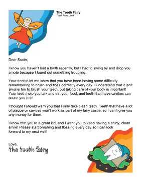 Tooth Fairy Warning Letter