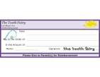 Tooth Fairy Checks (3 per page)
